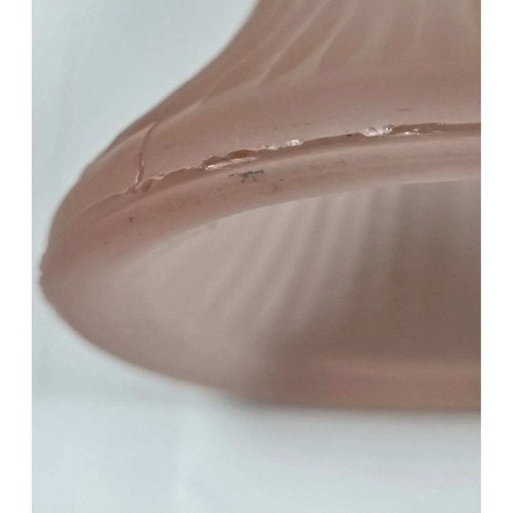 Light Pink Rose Frosted Glass Ribbed Stem Candle Holder‎ Rack Votive 6